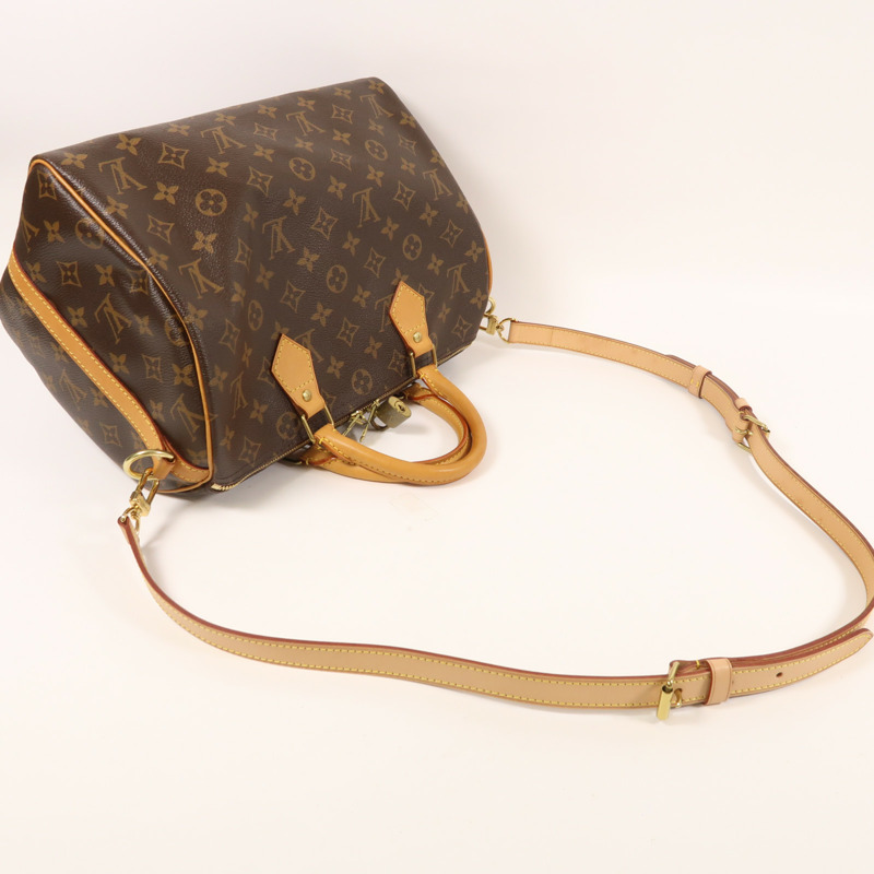 LOUIS VUITTON Monogram Speedy Bandouliere 30金扣手挽肩背兩用袋-8