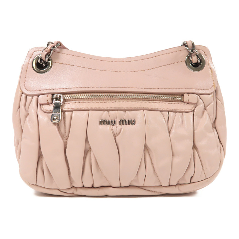 Miu Miu 羊皮皮革Shoulder Bag銀扣肩背袋-1