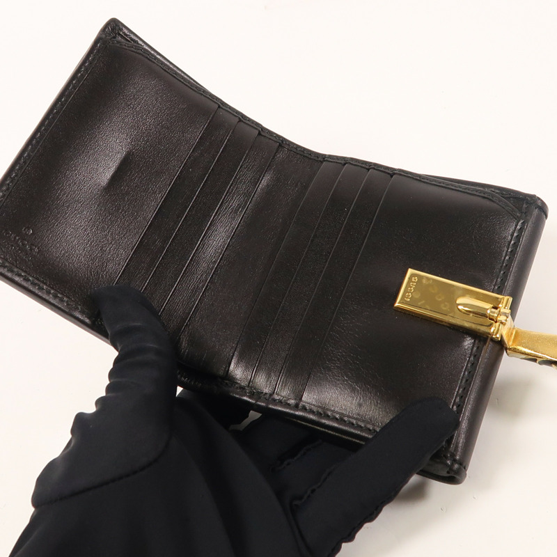 GUCCI 牛皮皮革Wallet金扣錢包-4