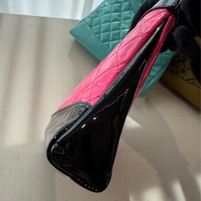 CHANEL 31 Mini黑配桃紅手袋 芯片款-7