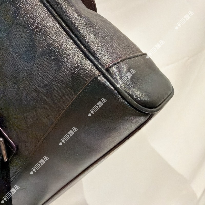 莉亞精品♡Coach 老花掀蓋公事兩用包 二手美包-4