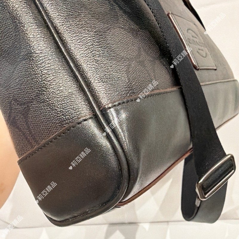 莉亞精品♡Coach 老花掀蓋公事兩用包 二手美包-6