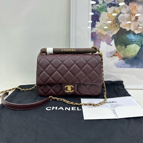 Chanel香奈兒木柄CF中號 ，超有個性，非常香甜 2023晶片，有購證