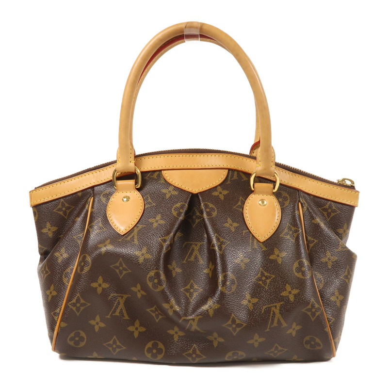 LOUIS VUITTON Monogram Tivoli PM金扣手挽袋棕色-1