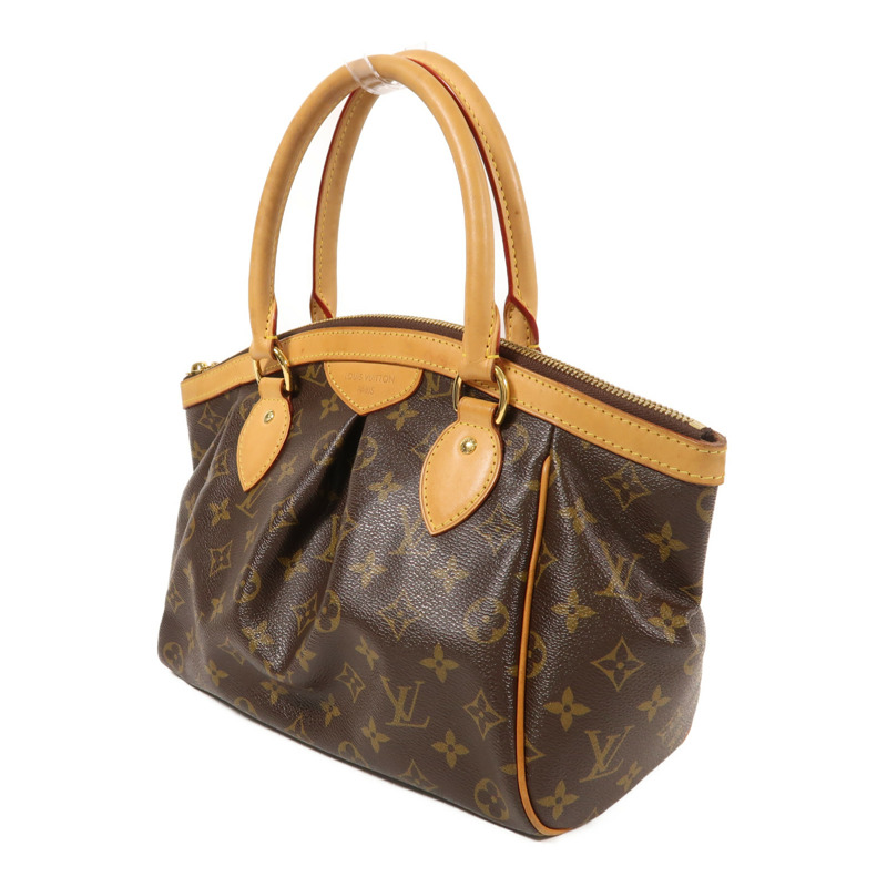 LOUIS VUITTON Monogram Tivoli PM金扣手挽袋棕色-2