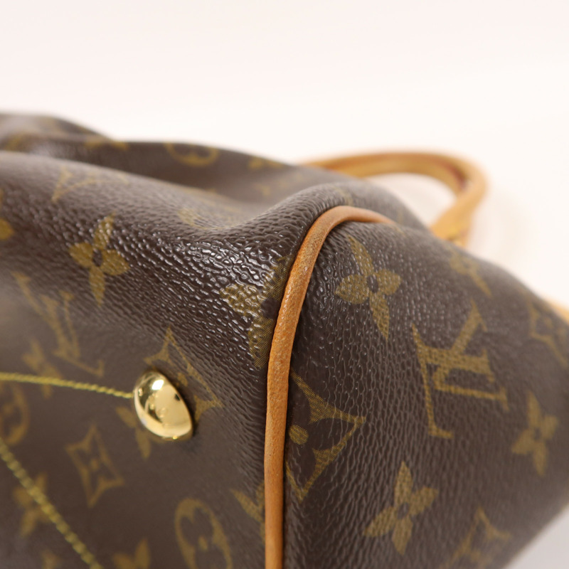 LOUIS VUITTON Monogram Tivoli PM金扣手挽袋棕色-8