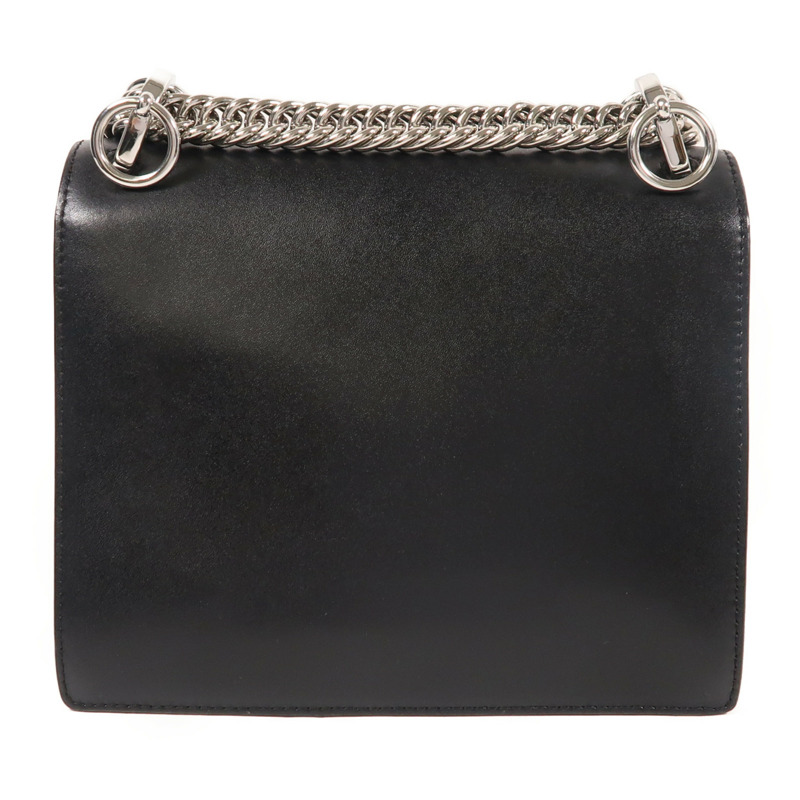 FENDI 牛皮皮革Chain Shoulder銀扣鏈帶肩背袋-1