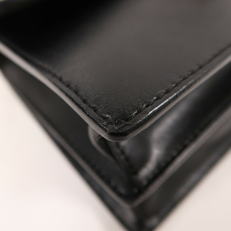 FENDI 牛皮皮革Chain Shoulder銀扣鏈帶肩背袋-11