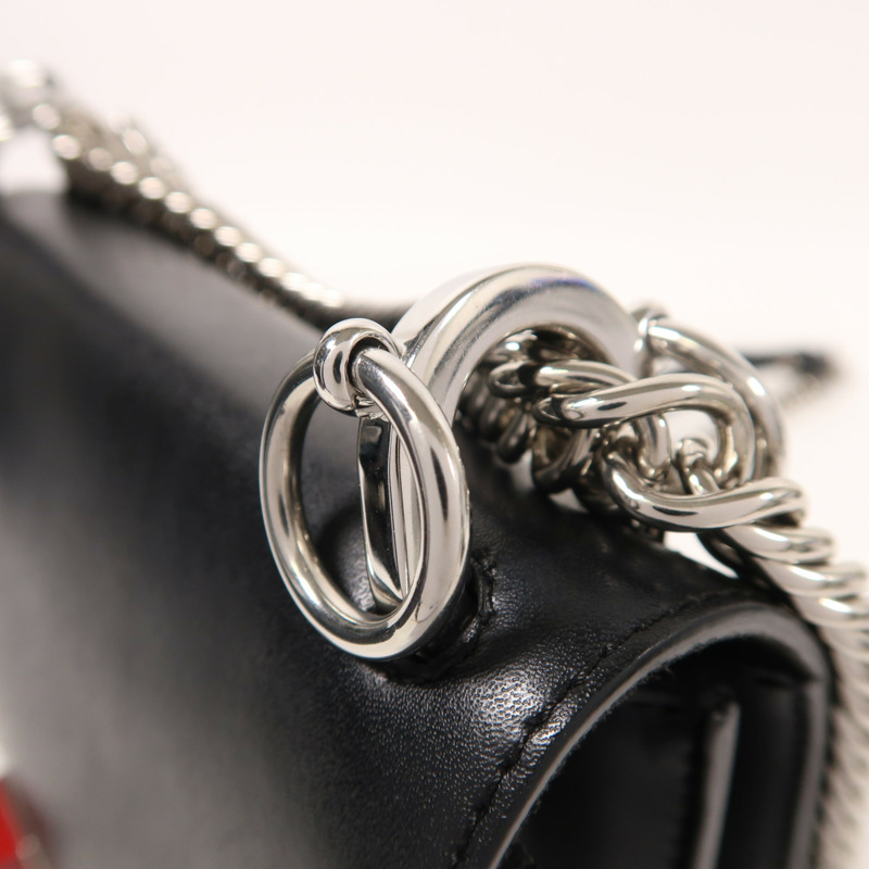 FENDI 牛皮皮革Chain Shoulder銀扣鏈帶肩背袋-14