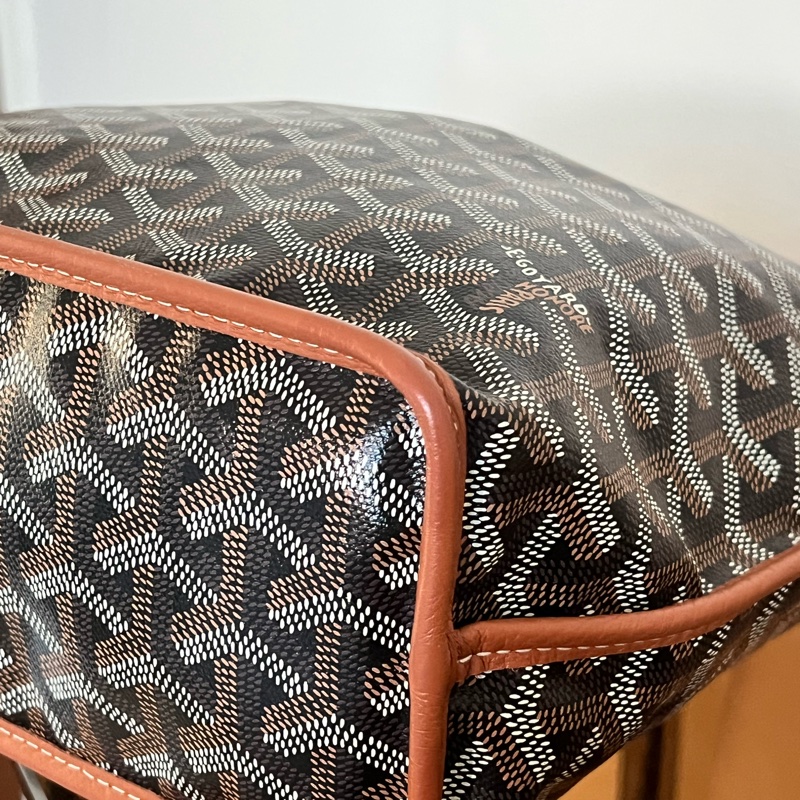 #全網最便宜#極新#超級火 Goyard 迷你Tote 托特包 焦糖色-11