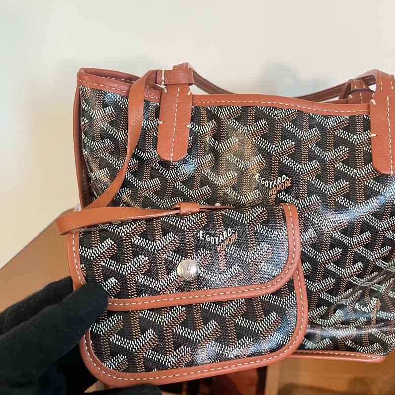 #全網最便宜#極新#超級火 Goyard 迷你Tote 托特包 焦糖色-14