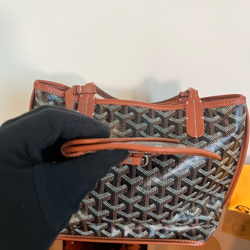 #全網最便宜#極新#超級火 Goyard 迷你Tote 托特包 焦糖色-16