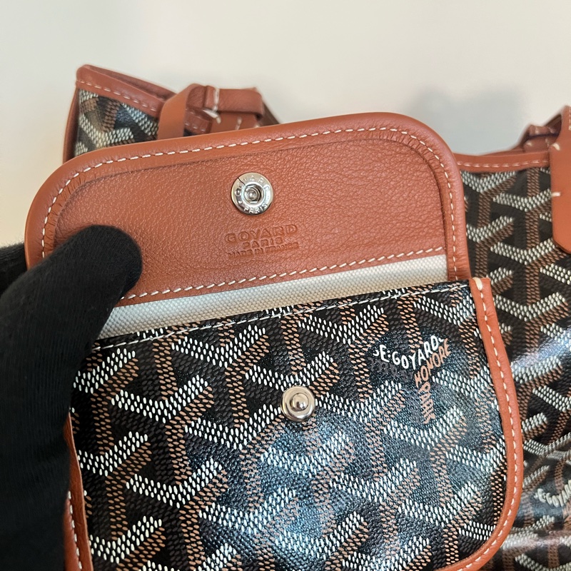 #全網最便宜#極新#超級火 Goyard 迷你Tote 托特包 焦糖色-17