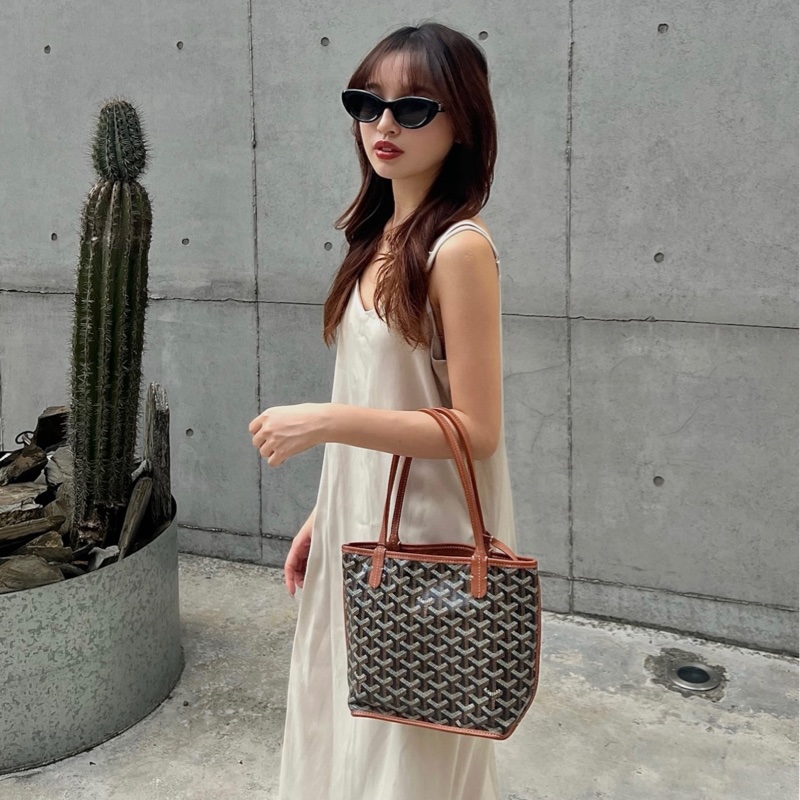 #全網最便宜#極新#超級火 Goyard 迷你Tote 托特包 焦糖色-0