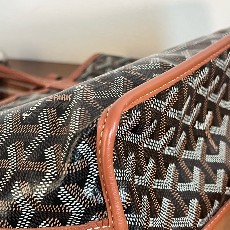 #全網最便宜#極新#超級火 Goyard 迷你Tote 托特包 焦糖色-8