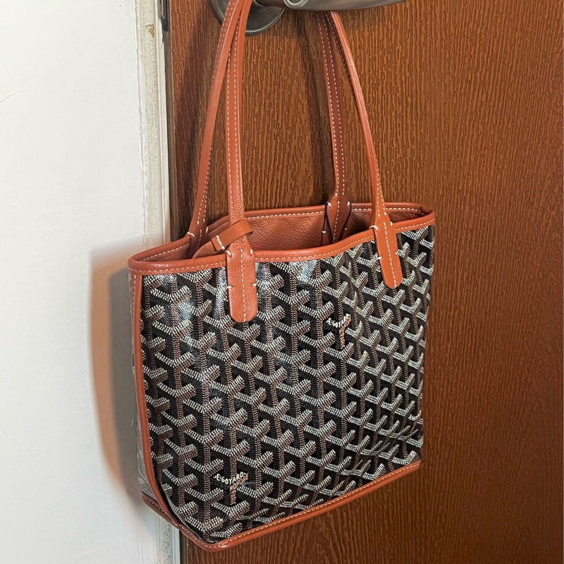 #全網最便宜#極新#超級火 Goyard 迷你Tote 托特包 焦糖色-26