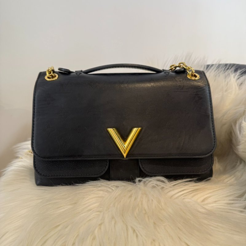 LV VERY CHAIN BAG NOIR 黑色手提肩背包-9