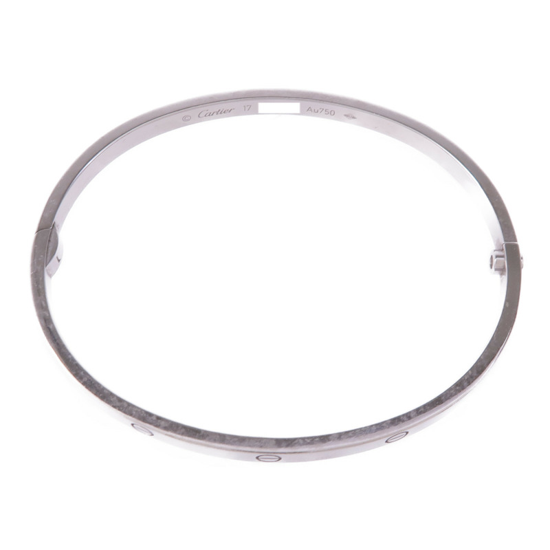 CARTIER 18K白金Love Bangle手鐲Cartier#17-3