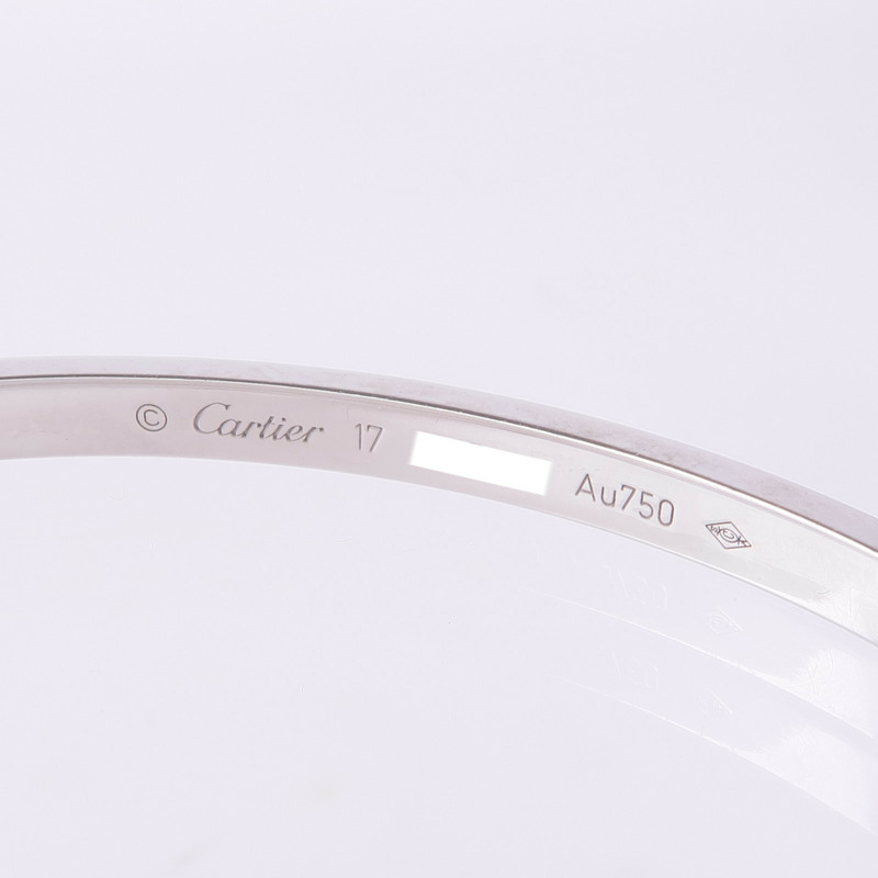 CARTIER 18K白金Love Bangle手鐲Cartier#17-4