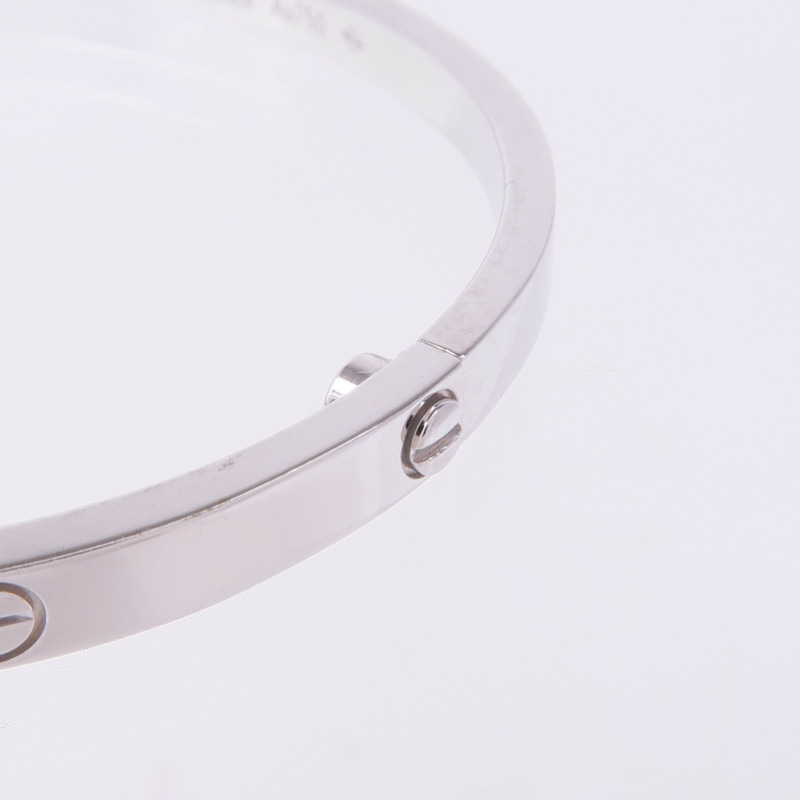 CARTIER 18K白金Love Bangle手鐲Cartier#17-5