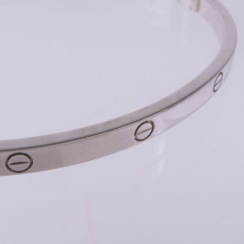 CARTIER 18K白金Love Bangle手鐲Cartier#17-7