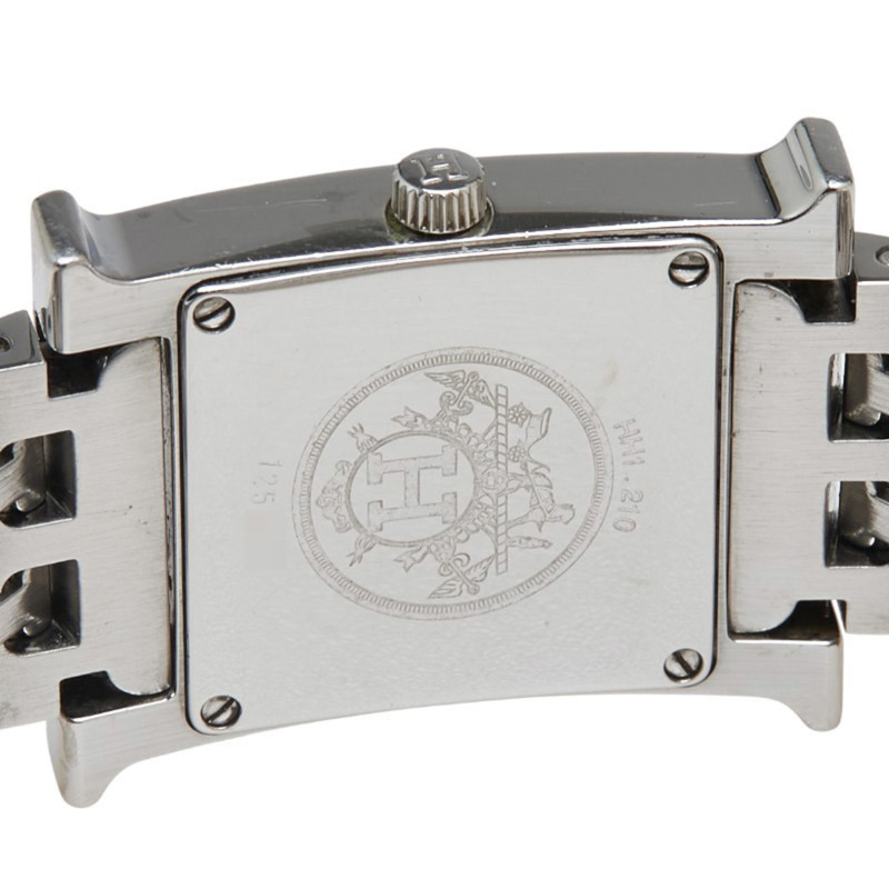 Hermès H 腕錶 HH1.210 石英錶,黑色錶盤,不鏽鋼,女士-3