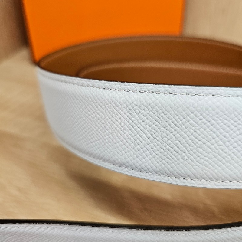 [極新❣️]Hermes Epsom皮 金棕/白雙面用皮帶-6