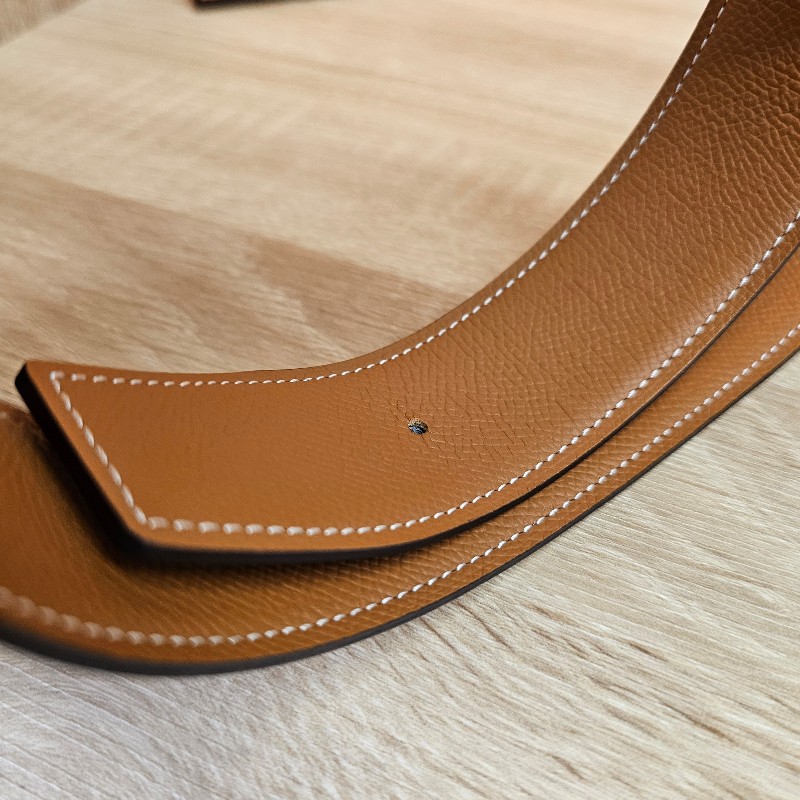 [極新❣️]Hermes Epsom皮 金棕/白雙面用皮帶-9