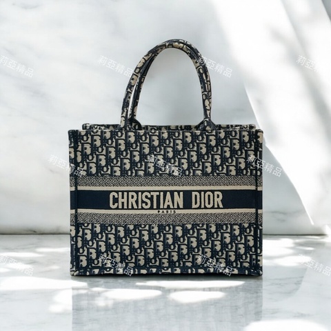 莉亞精品♡ Dior book tote老花中號 二手美包