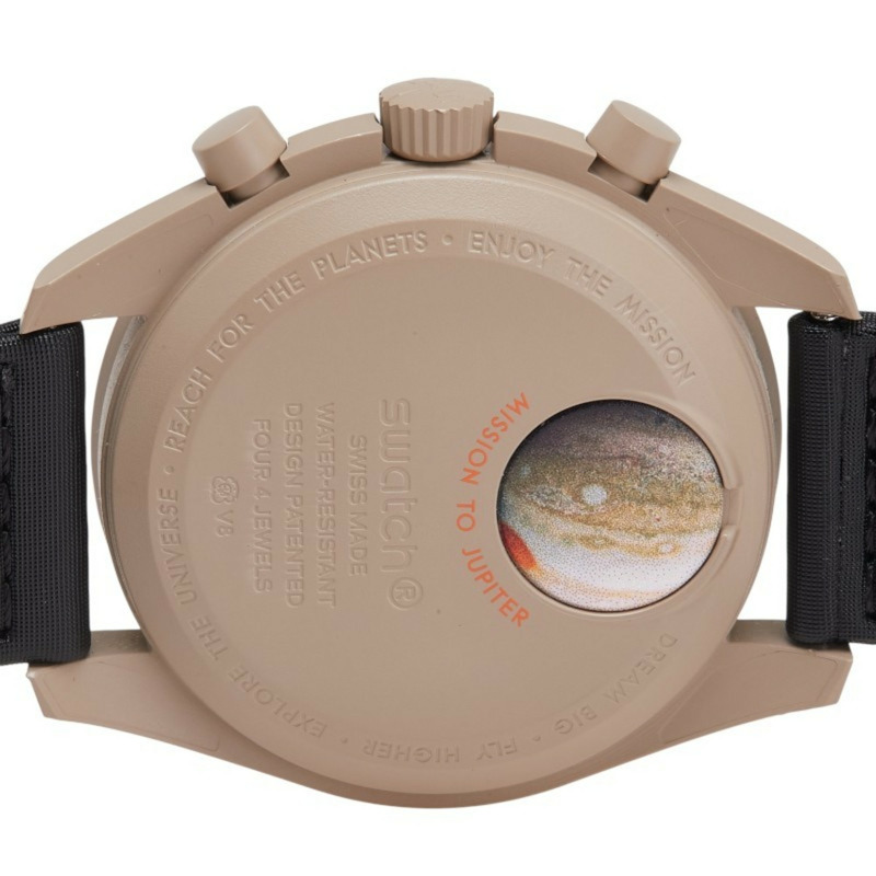 OMEGA x Swatch MoonSwatch 木星任務腕錶 SO33C100 石英機芯 米色錶盤 陶瓷 尼龍 男士-3