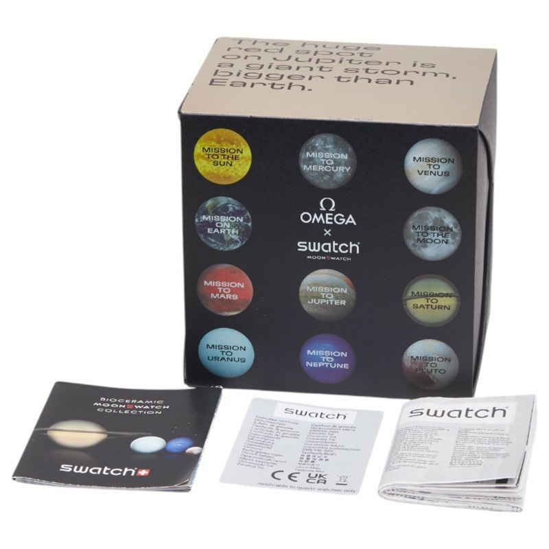OMEGA x Swatch MoonSwatch 木星任務腕錶 SO33C100 石英機芯 米色錶盤 陶瓷 尼龍 男士-6