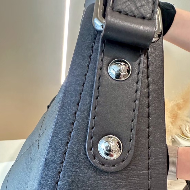 CHANEL 灰綠色拼皮外縫托特包 15開-7