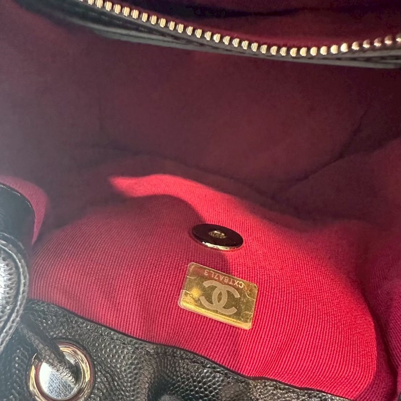 CHANEL 黑色薩爾茲堡雙肩包 全配-8