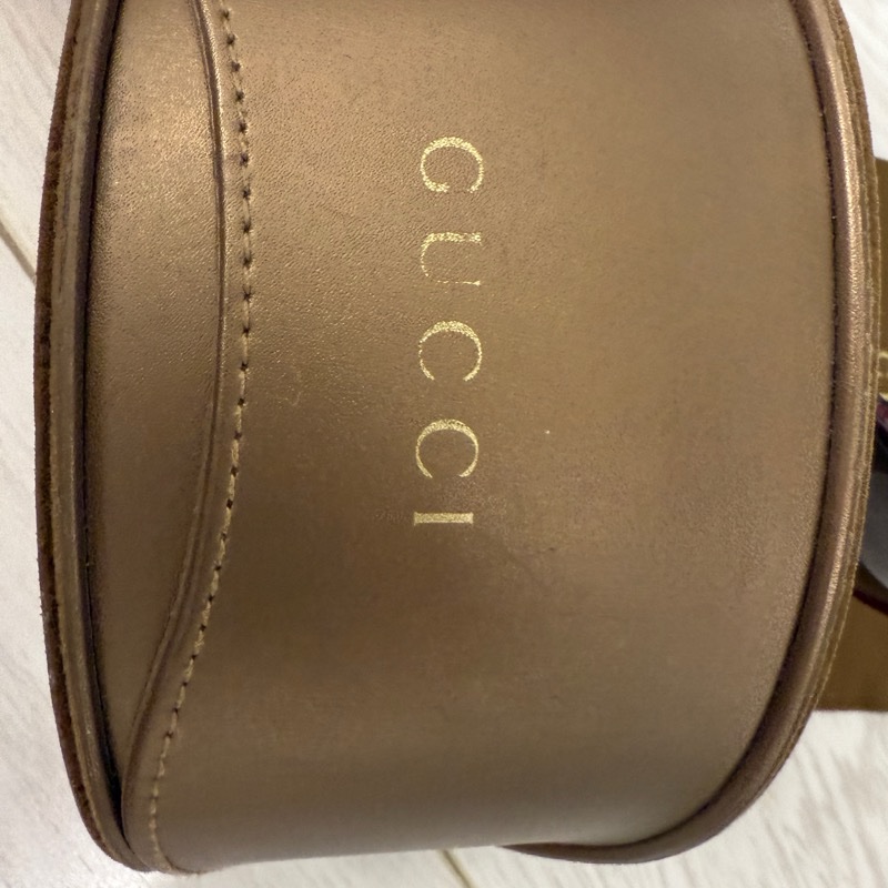 Gucci 經典條紋Logo太陽眼鏡大框漸層黑褐色-3