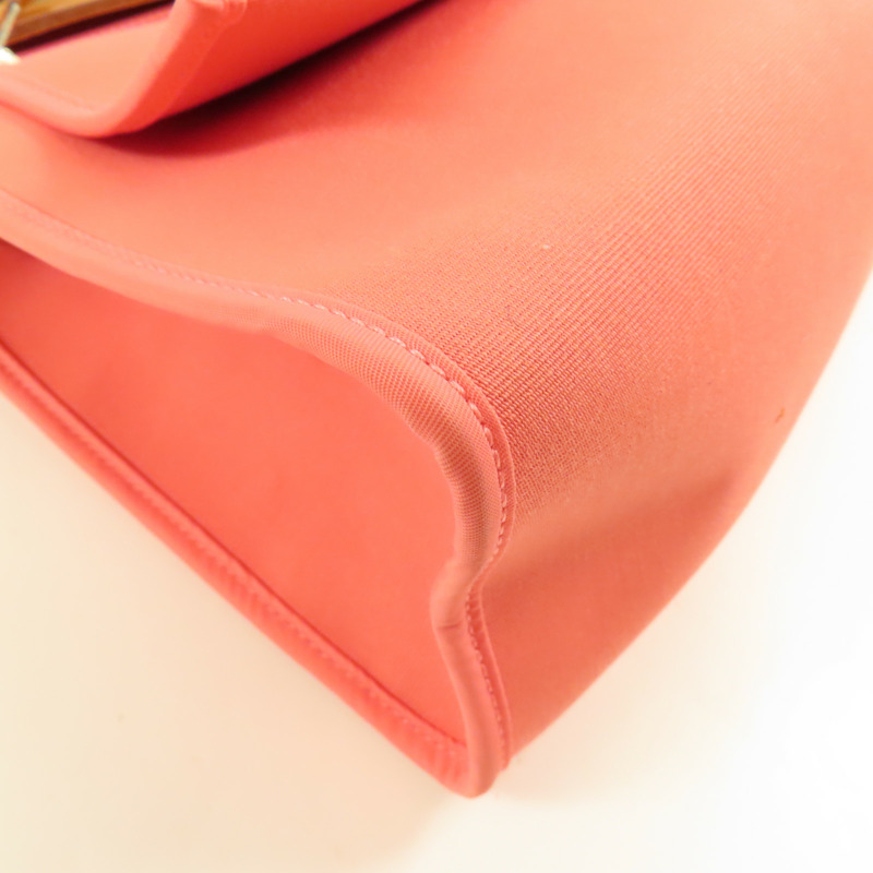 HERMES 帆布Herbag PM銀扣手挽肩背兩用袋Rose Azalee-11