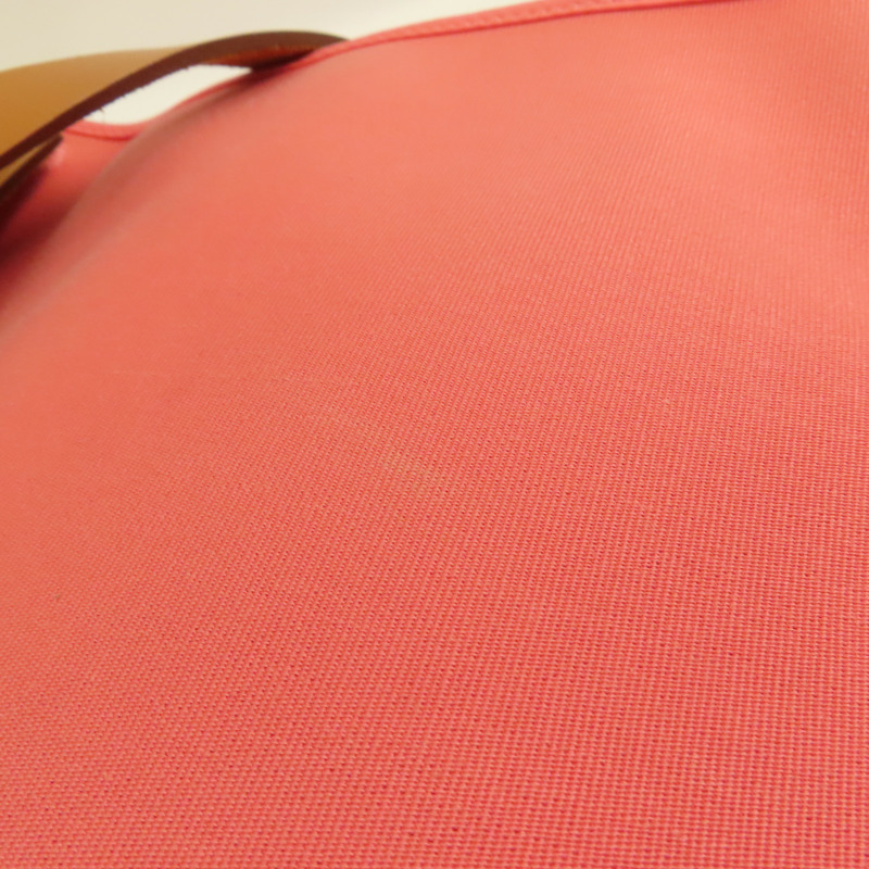 HERMES 帆布Herbag PM銀扣手挽肩背兩用袋Rose Azalee-17