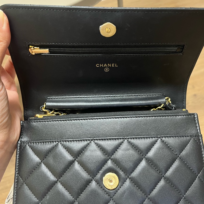 Chanel 羊皮WOC 黑金 24年 95新-3