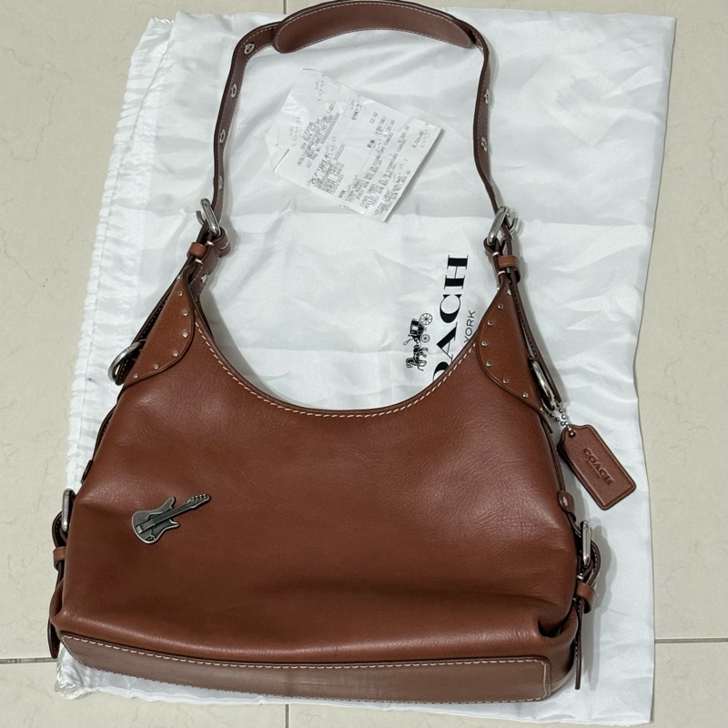 COACH CT722 Cargo Shoulder bag 單肩包 棕色真皮肩背包腋下包側背包-1