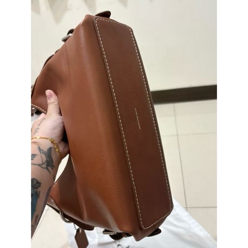 COACH CT722 Cargo Shoulder bag 單肩包 棕色真皮肩背包腋下包側背包-7