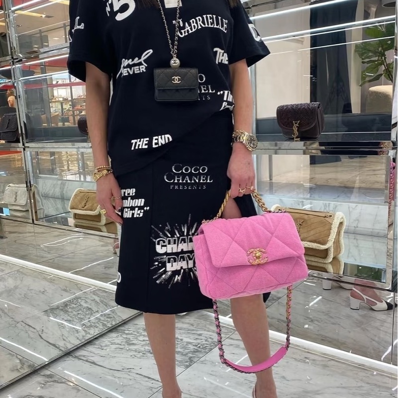 99新全配❤️ #香奈兒 #粉色 #牛仔 #19bag #小號-3