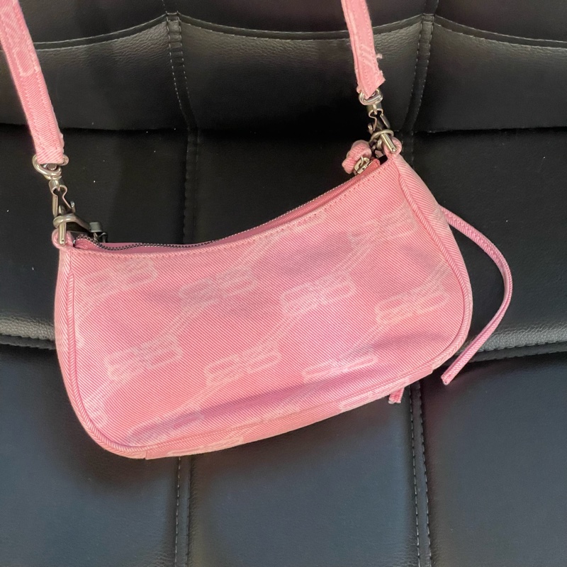 🈶️購證❤️ #balenciaga #巴黎世家 粉色 #牛仔 #機車包 #月亮包-9