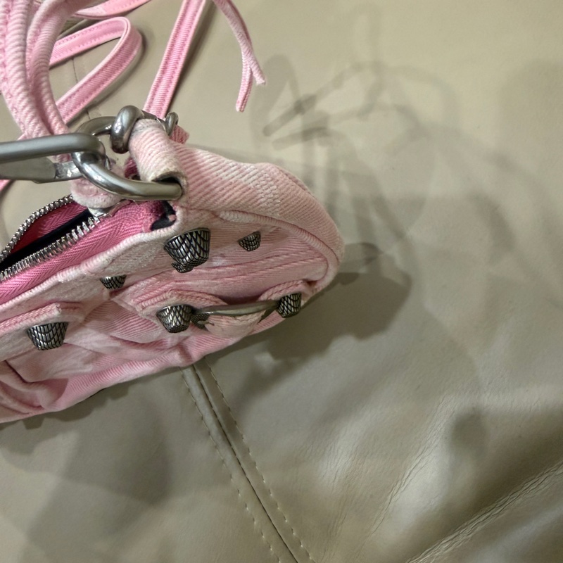 🈶️購證❤️ #balenciaga #巴黎世家 粉色 #牛仔 #機車包 #月亮包-17