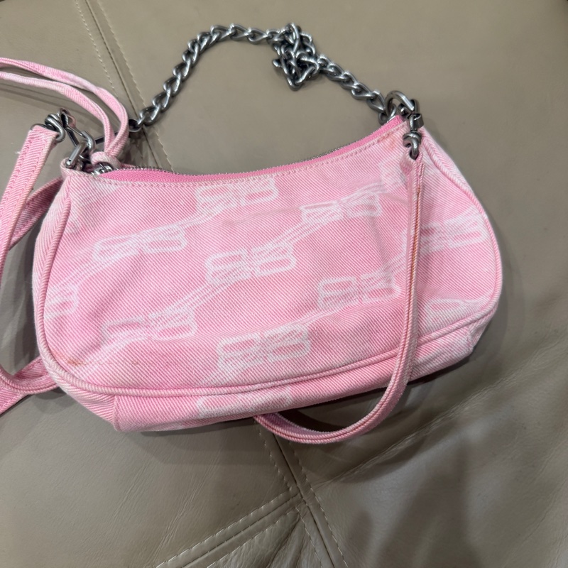 🈶️購證❤️ #balenciaga #巴黎世家 粉色 #牛仔 #機車包 #月亮包-18