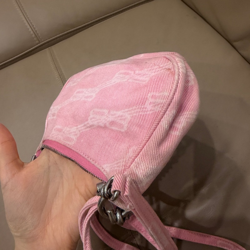 🈶️購證❤️ #balenciaga #巴黎世家 粉色 #牛仔 #機車包 #月亮包-20