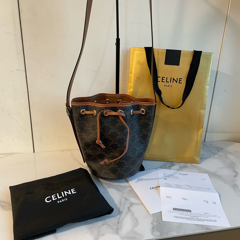 🈶️購證❤️ celine #棕花 #水桶包 #mini #新款-0