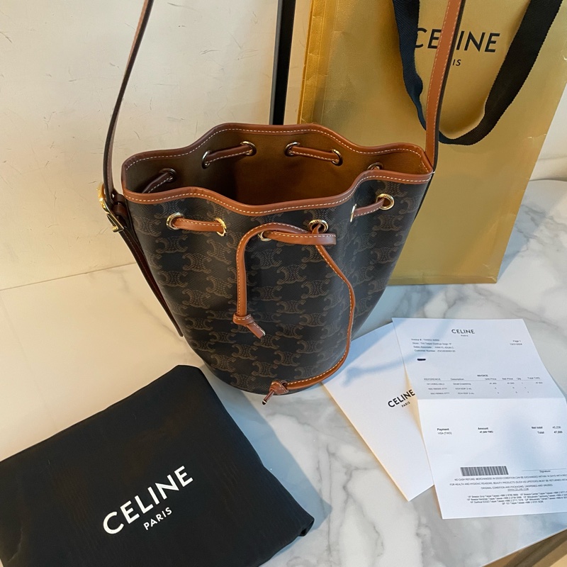 🈶️購證❤️ celine #棕花 #水桶包 #mini #新款-2