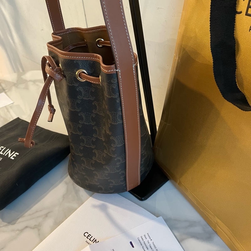 🈶️購證❤️ celine #棕花 #水桶包 #mini #新款-4