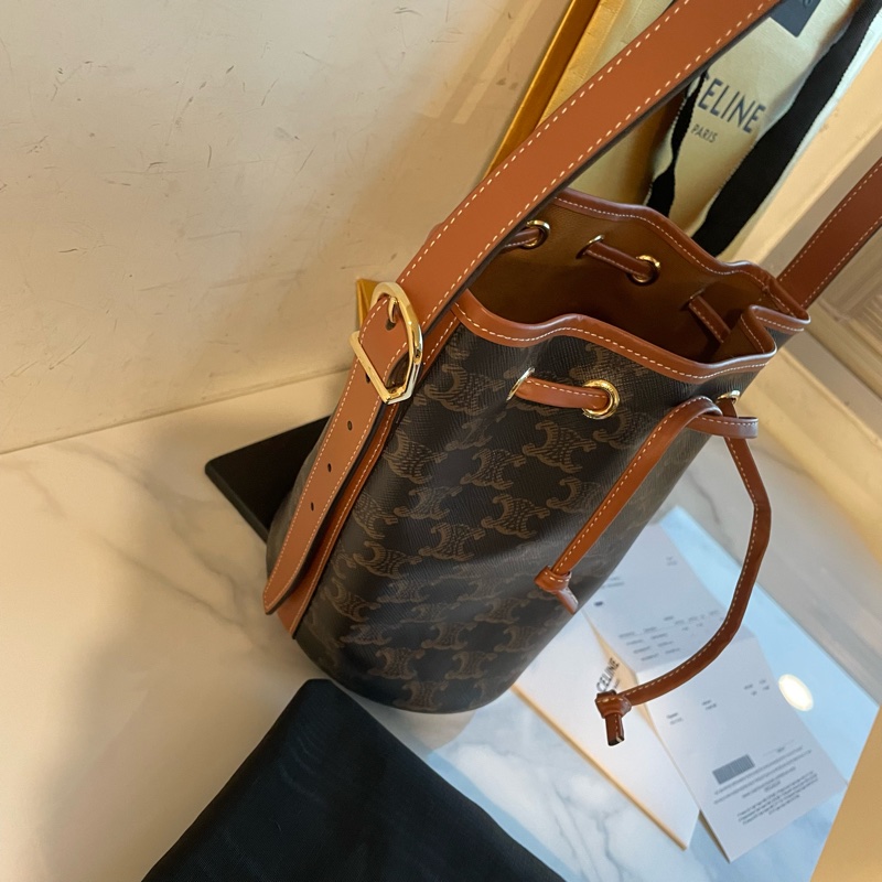 🈶️購證❤️ celine #棕花 #水桶包 #mini #新款-5