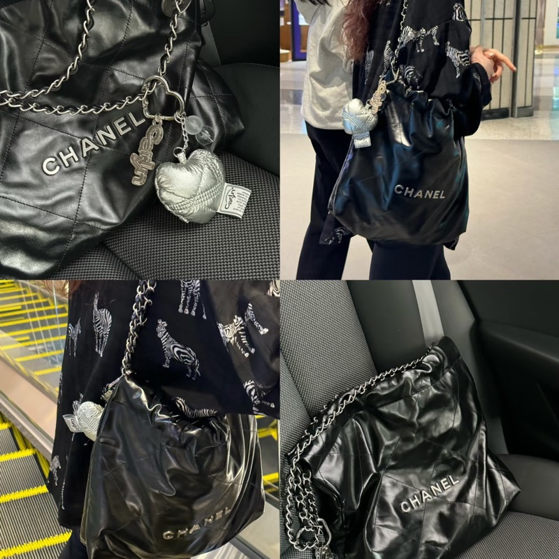 全配❤️ 香奈兒 #黑色 #銀字 #22bag #小號-3