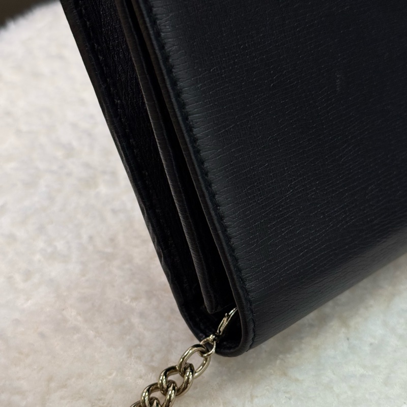 gucci黑色荔枝紋金屬鏈條Woc-12